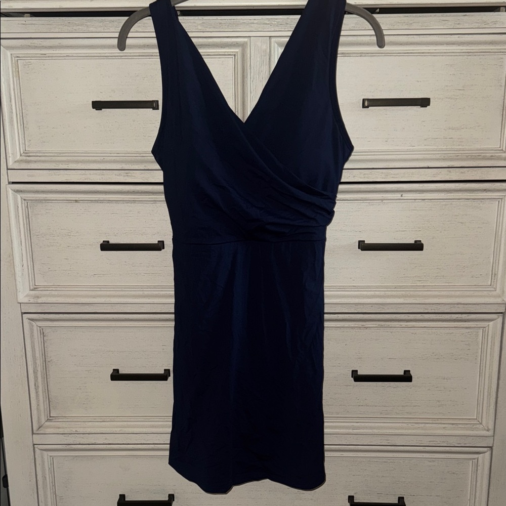 Lands' End Navy Sleeveless Swim Dress nearly New!
